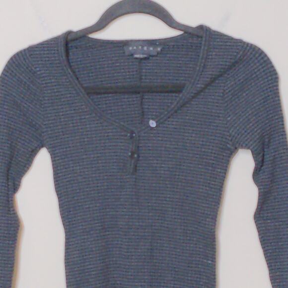 Hatch The Ruthie Bodysuit in Black/Charcoal Gray Stripe – Size 0 (XS) – EUC - Picture 2 of 11